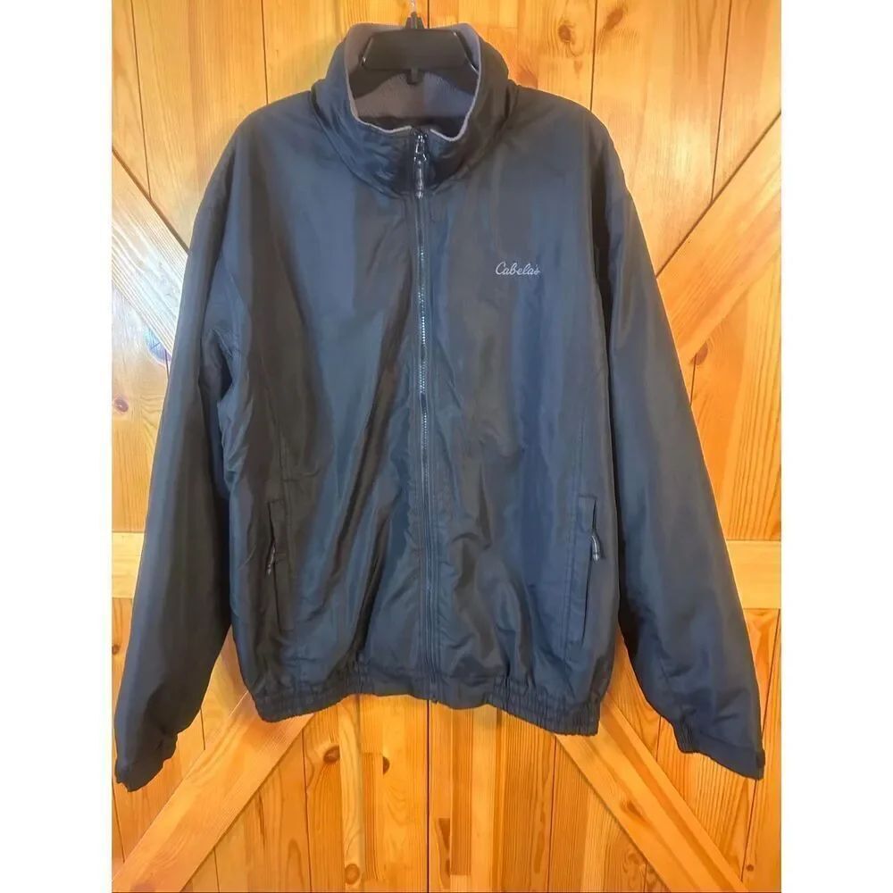 Cabela’s Men’s Fleece Lined Jacket Black Full Zip Size XL (5803)